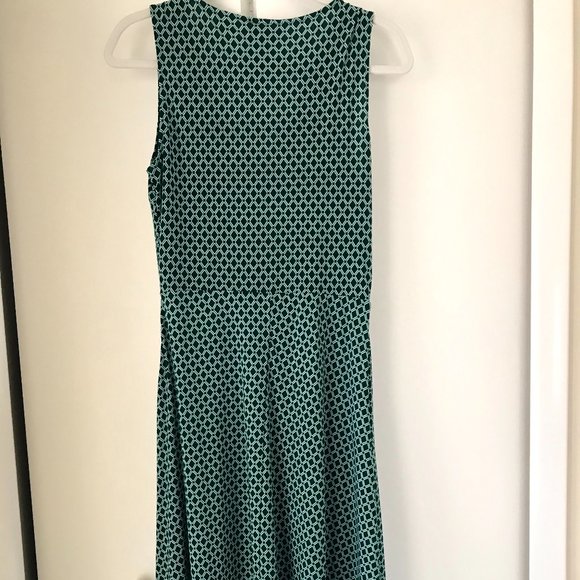 H&M Green Printed Tie-belt Dress - Size S - Picture 7 of 8